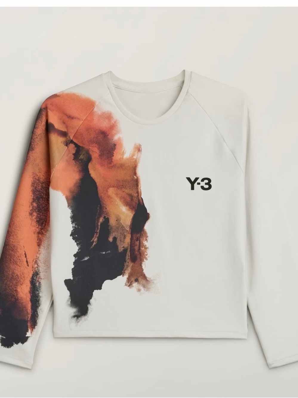 Y-3 adidas Tennis Pro Cropped Long Sleeve  Tee - Orbit Grey & graphic print - M